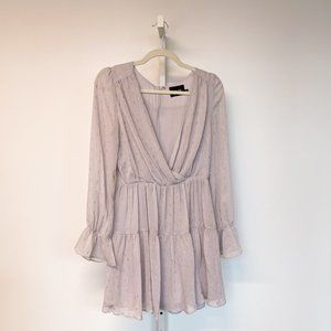 DO+BE Silver Tiered Wrap Front Dress